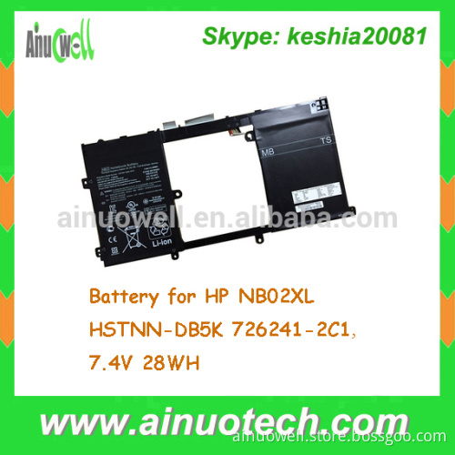 6 Cell Laptop Battery for HP NB02XL HSTNN-DB5K 726241-2C1 7.4V 28WH Replacement Bettery